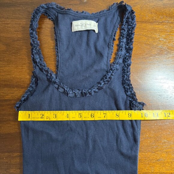 Authentic Rare Abercrombie Vintage Y2K Ribbed Razorback Top Coquette Navy Girl S - Picture 6 of 10